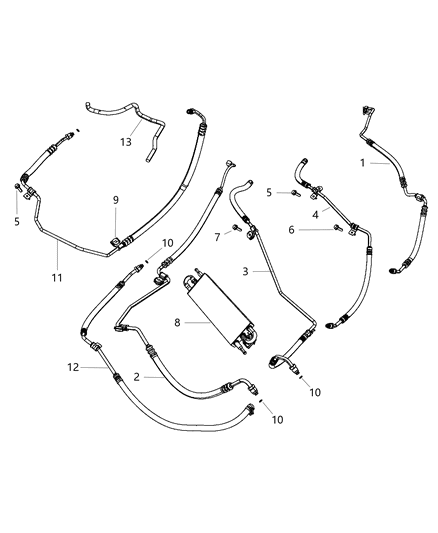 Hose Power Steering Return Diagram for 68078363AD