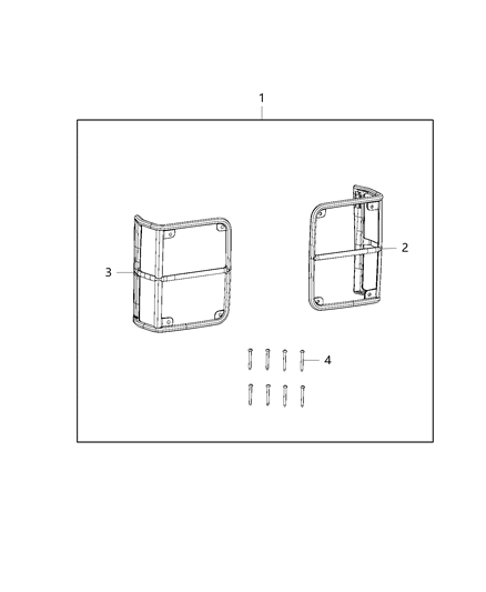 1984 Jeep J20 Guard Tail Lamp Diagram for 68109361AB