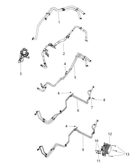 Hose Heater Core Supply And Return Diagram for 52014604AE