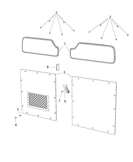 Panel Rear Door Diagram for 1ZP81LAHAA
