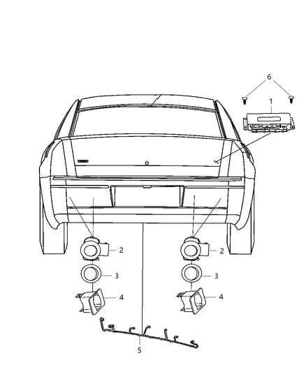 2001 Dodge Ram 2500 Module Parking Assist Diagram for 56054122AD
