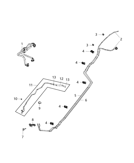 Tube Fuel Return Diagram for 68217071AA