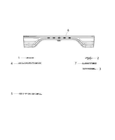 2007 Dodge Caravan Nameplate All Wheel Drive Diagram for 55112960AA