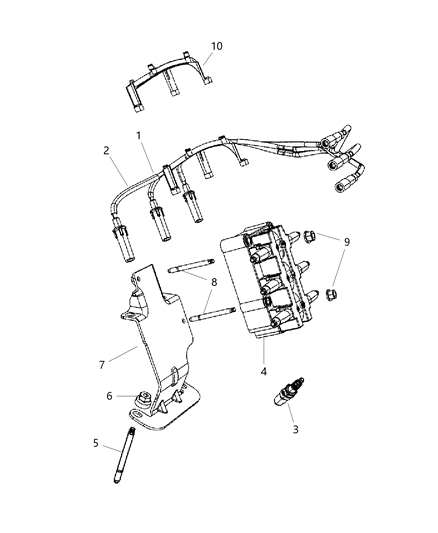 Spark Plug Diagram for 68303917AA