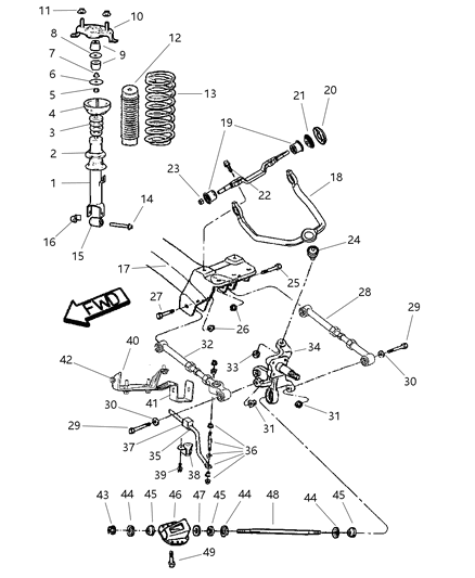 1994 Dodge Grand Caravan Isolator Spring Upper Diagram for 4764518AA