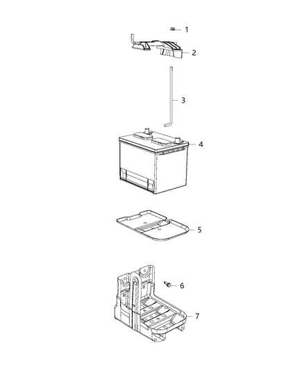 2009 Chrysler Town & Country Battery Storage Diagram for BB086525AB