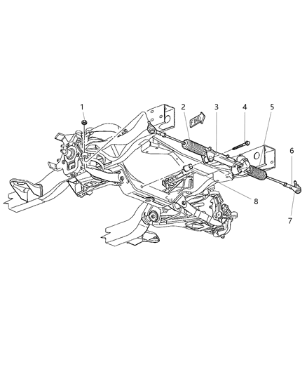 2004 Dodge Dakota Tie Rod Steering Diagram for 52106710AB