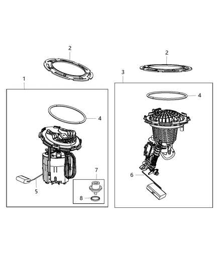 2008 Dodge Ram 2500 Fuel Pump Diagram for 68367534AB
