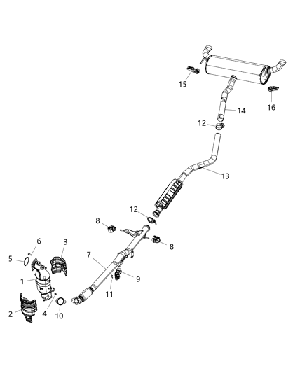 2007 Jeep Commander Resonator Exhaust Diagram for 68302552AB