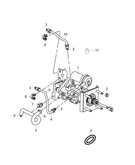 2014 Ram 3500 Bracket Brake Booster Diagram for 68001251AA