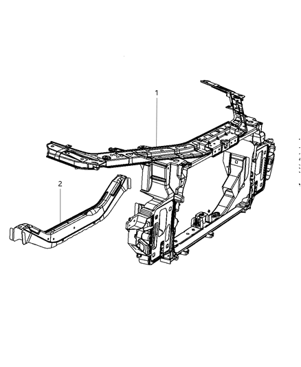 2007 Chrysler Sebring Panel Radiator Closure Diagram for 5116209AD