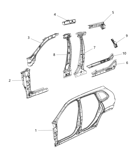 2015 Chrysler 300 Panel Sill Diagram for 68091294AA
