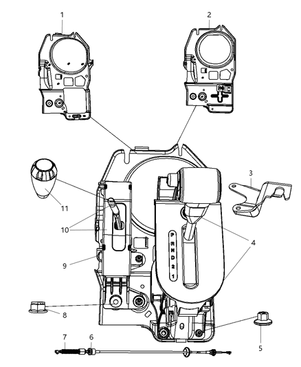 2024 Jeep Grand Wagoneer L Cable Transfer Case Shift Diagram for 52126222AA