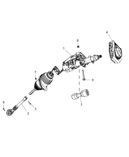1995 Dodge B2500 Column Steering Diagram for 5057588AC