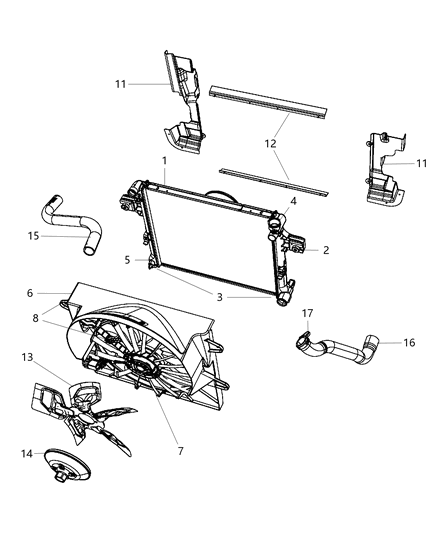 Wiring Jumper Cooling Fan Diagram for 68048545AA