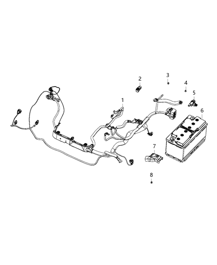 1985 Dodge Ramcharger Cover Battery Terminal Diagram for 68477630AA