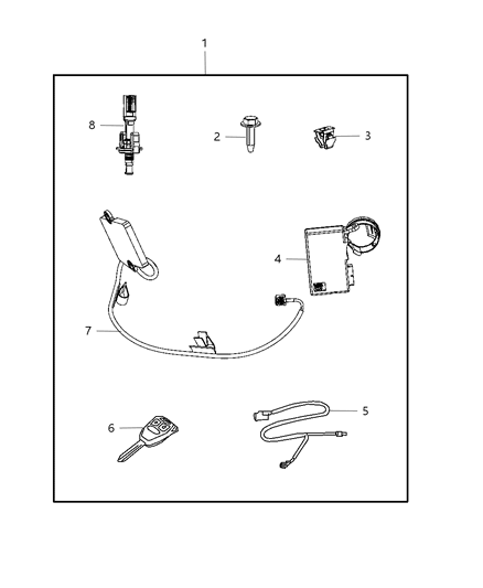 Key Blank With Transmitter Diagram for 68026372AA