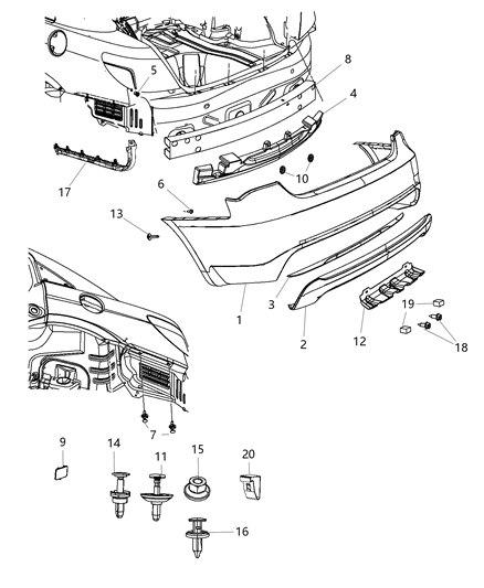 Bracket Fascia Diagram for 68083150AC