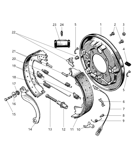 Shoe And Lining Kit Drum, Rear Diagram for BHKH7209