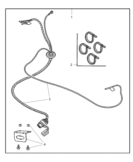 Wiring Kit Trailer Tow-4 Way Diagram for 82208817