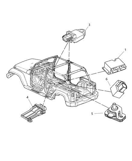 2024 Jeep Grand Wagoneer L Module Occupant Restraint Diagram for 68003221AB