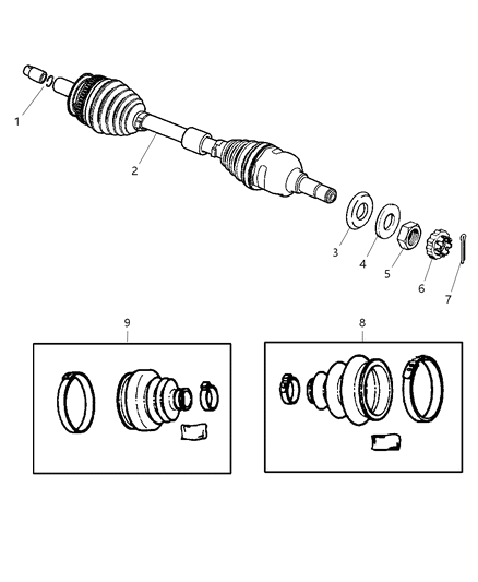 Shaft Axle Half Diagram for 4641855AC