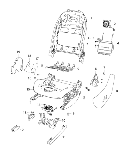 Adjuster Power Seat Diagram for 68138757AI