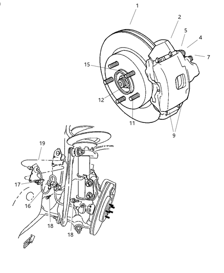 2007 Dodge Ram 3500 Hub And Bearing Brake Diagram for 4593003AB