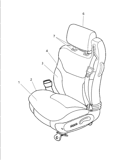 Seat Back Front Diagram for 1DB171L2AA