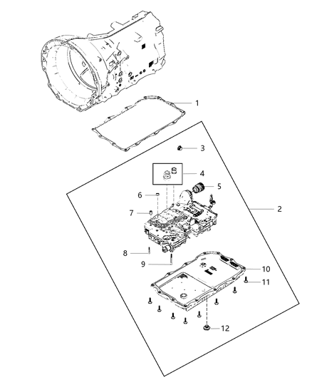 Transmission Pan Plug Diagram for 68145443AA