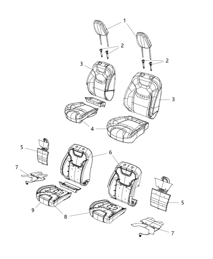2011 Chrysler Town & Country Cover Front Seat Back Diagram for 5XM90LU5AD