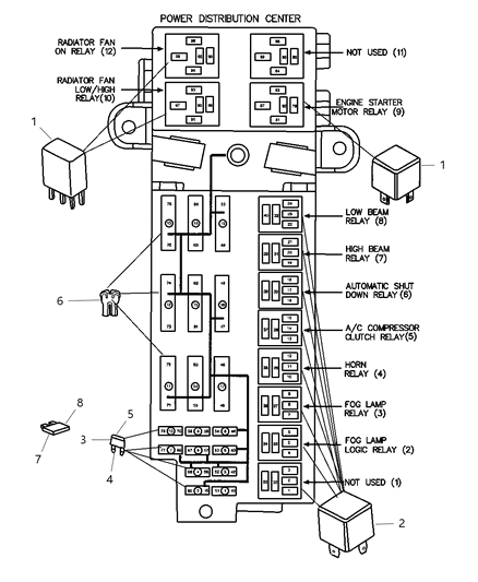 2001 Dodge Ram 1500 Van Relay Electrical Diagram for 4606418AA