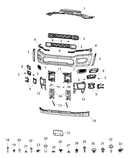 1993 Dodge Spirit Bumper Front Diagram for 6QB371SCAB