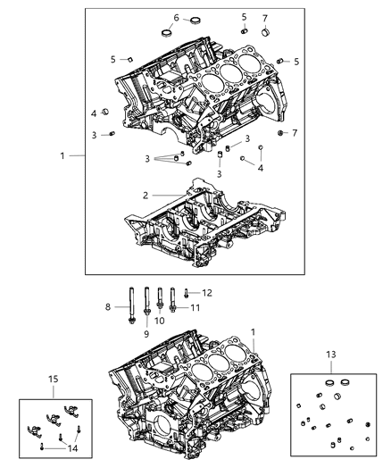 2015 Jeep Wrangler Hardware Kit Cylinder Block Diagram for 68147093AA