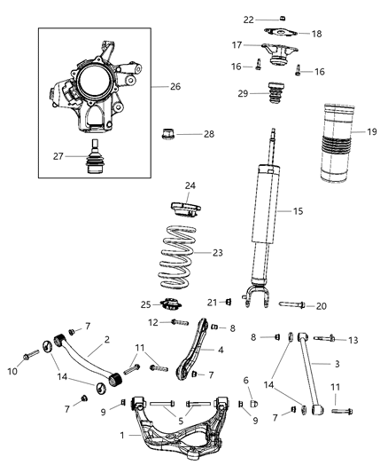 Isolator Spring Diagram for 68029688AC