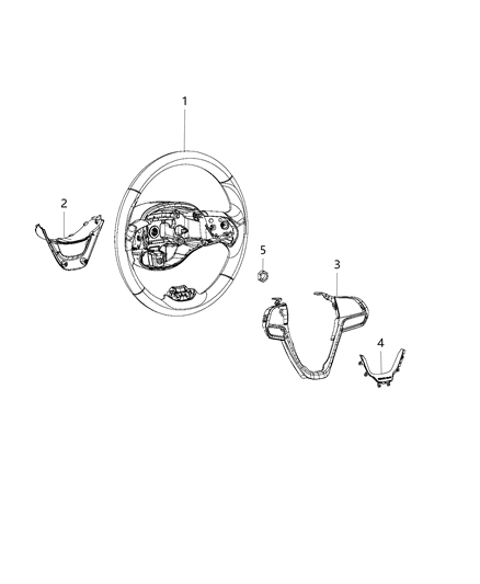 2011 Chrysler Town & Country Bezel Steering Wheel Diagram for 6EP49XSAAB