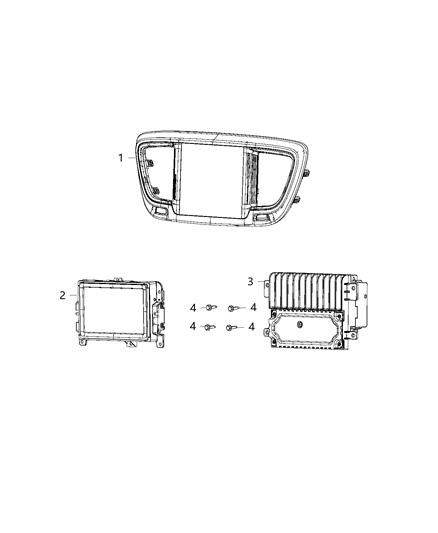 1991 Jeep Comanche Center Stack Upper Diagram for 68316174AC
