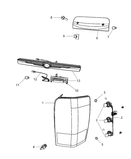 1995 Dodge Ram 3500 Handle Liftgate Diagram for 55364547AF