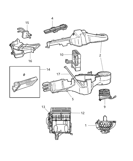 2001 Dodge Grand Caravan Motor Blower With Wheel Diagram for 4885475AB