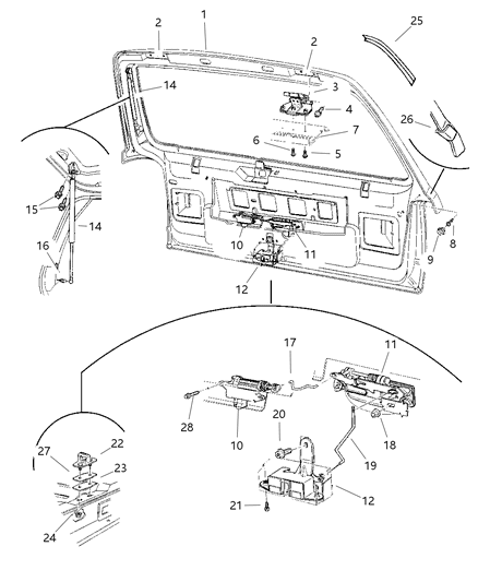 1988 Dodge Colt Support, Liftgate Gas Cylinder Diagram for G0004856AC