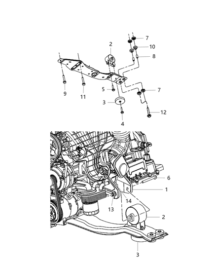 2019 Dodge Journey Bushing Isolator Diagram for 5085078AC