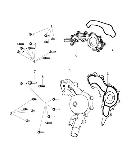 2014 Jeep Patriot Pump Water Diagram for 68111624AD