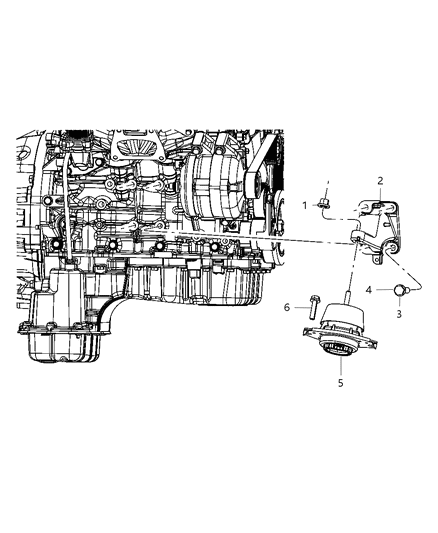 Isolator Engine Mount Diagram for 52124671AD