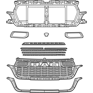 Ram 68668824AA Grille Assembly