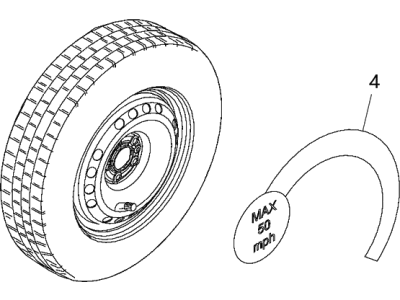 Jeep 68263082AA TIRE AND WHEEL ASSY Compact Spare