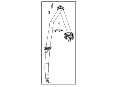 Jeep 7CG801R1AA BELT AND RETRACTOR 2nd Row Seat Right