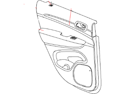 Mopar 1VU081XTAA Armrest Rear Door Trim 1VU081XTAA Mopar Armrest Rear Door Trim Illustration 1 of 1