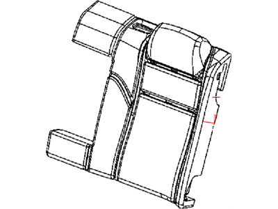 Mopar 5RL99DW1AA Cover Rear Seat Back Left 5RL99DW1AA Mopar Cover Rear Seat Back Left Illustration 1 of 1