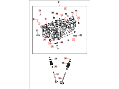 Mopar 5047567AE Head Assembly Engine Cylinder
