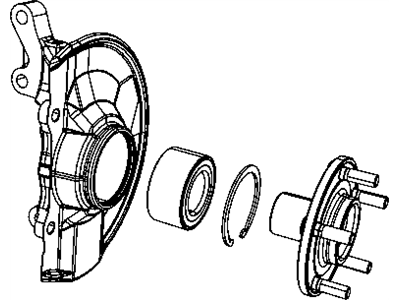 Dodge 5105809AF KNUCKLE AND HUB Front